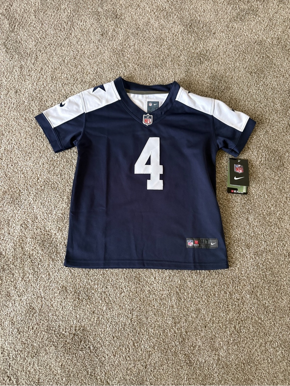 NWT Nike Dak Prescott #4 Dallas Cowboys Toddler 6T/7T NFL Jersey